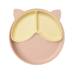 Qlittle宝宝餐盘分格盘硅胶吸盘式儿童餐具套装小孩学吃饭专用1岁