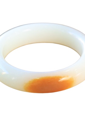 新疆和田糖白双色玉镯手镯平安镯