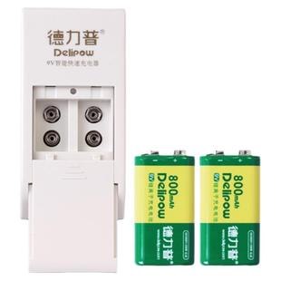 德力普9v充电电池充电器6f22万用表报警器可充九伏方块锂电池大全