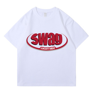SWAG夏季新款多色嘻哈宽松上衣男女孩同款街舞儿童潮服酷帅表演服