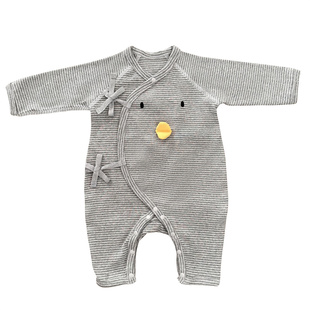 新生婴儿连体衣服秋冬男女宝宝外出爬服可爱居家睡衣满月条纹哈衣