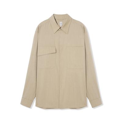 UNICAHOMME不对称精纺羊毛衬衫