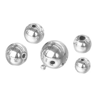 s990足银纯银光珠银珠 diy水晶手链项链脚链银饰配件转运珠定位珠