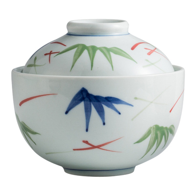 手绘盖碗陶瓷和风高颜值高档