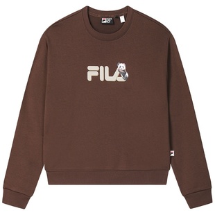 FILA斐乐熊猫卫衣女款2025秋季新款宽松百搭运动短款宽松上衣