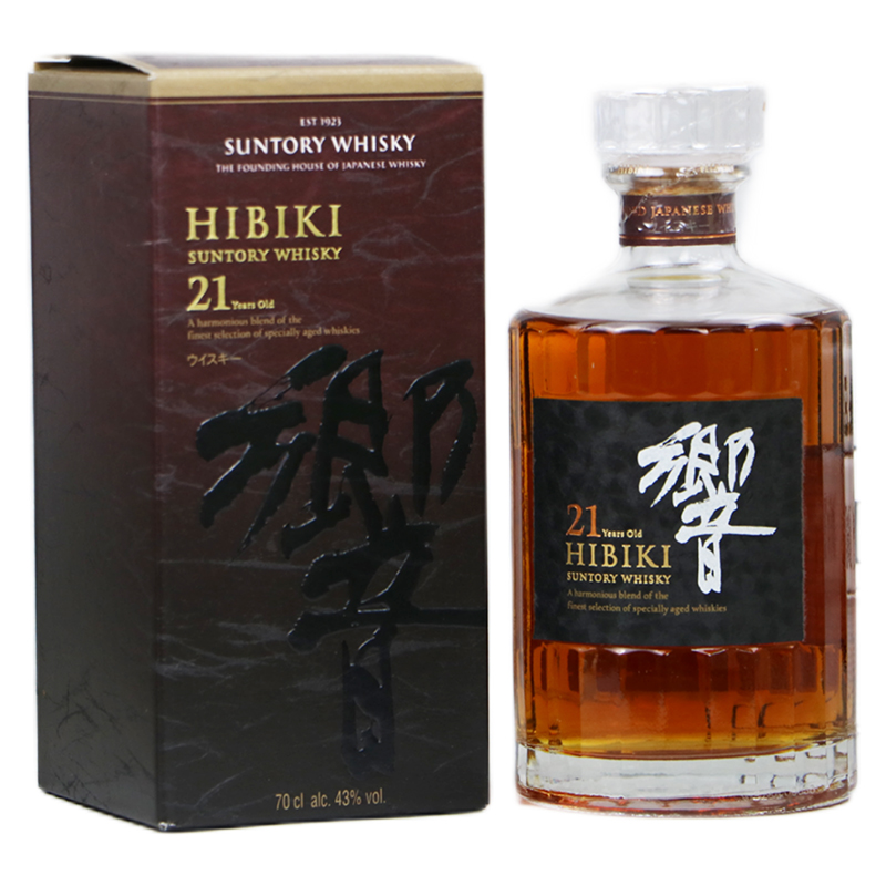 洋酒三得利响牌21年威士忌43%
