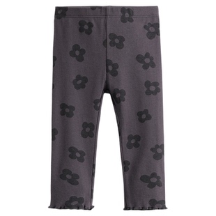 马克珍妮女童无感印花弹力打底裤宝宝裤子2025年春春装童装240120