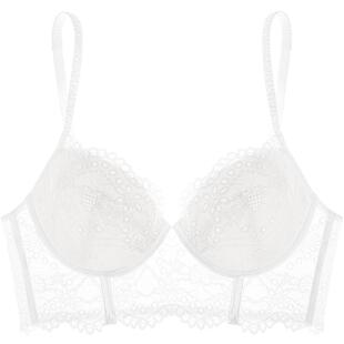 好奇蜜斯内搭夏薄大胸显小性感纯欲文胸罩女蕾丝内衣套装束身衣新