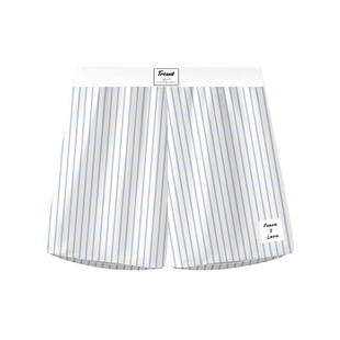 YOIKOOBEAN男士内裤男阿罗裤休闲睡裤居家短裤清新条纹运动平角裤