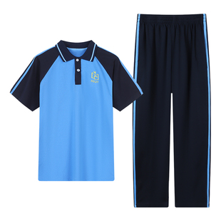 惠东县统一校服小学初高中学生夏季男女运动套装新款短袖T恤长裤