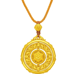 【新年礼物】周大福盛世华彩传承系列繁花黄金吊坠配绳F233383