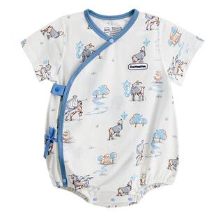 Domiamia新生儿短袖包屁衣婴儿夏天衣服春夏季满月百天宝宝连体衣