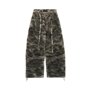 韩国badblood美式穿搭豹纹修身背心迷彩宽松弯刀裤套装辣妹穿搭潮