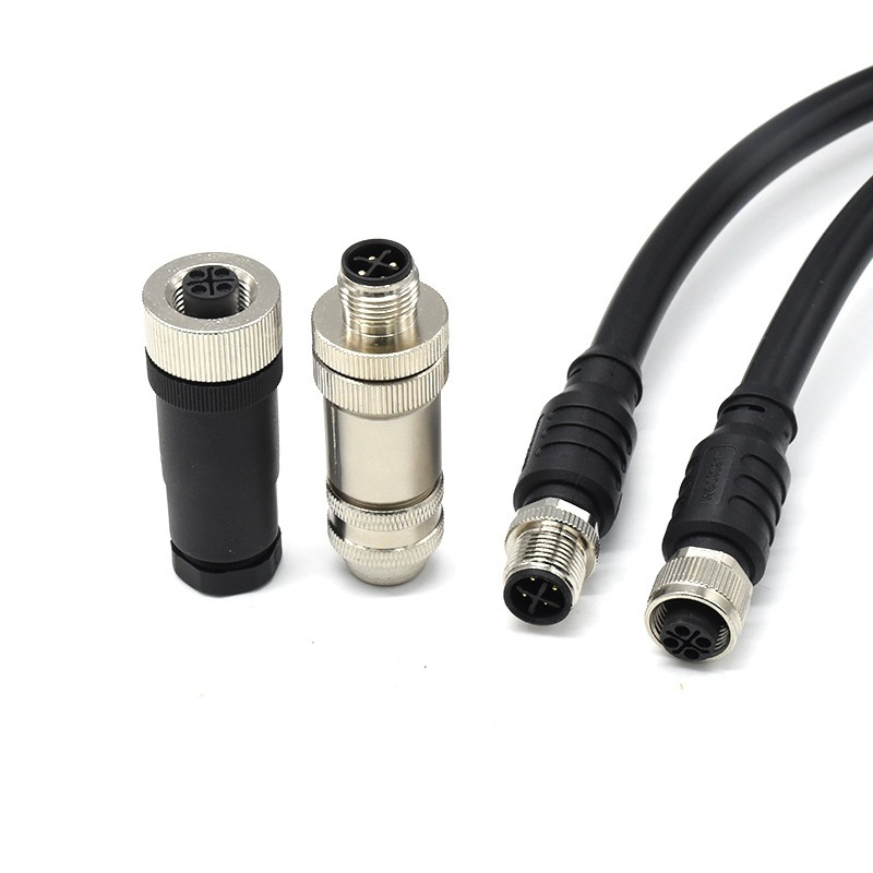 M12Scode电源连接器3芯接头传感器3+peS插头编码芯2+pe4电力设备