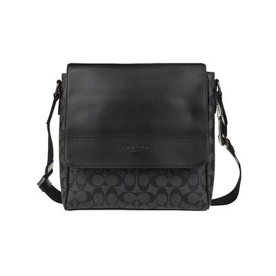 【自营】COACH/蔻驰中号男士PVC配皮单肩斜挎包 573时尚单肩包