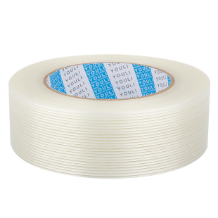 单面玻璃纤维胶带强力条纹网格工业用高粘度锂电池家电冰箱航模型飞机固定重物捆扎篷布修补耐高温打包装胶布