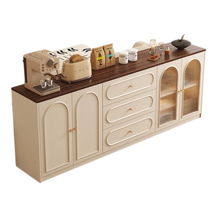 实木餐边柜靠墙一体储物柜客厅收纳茶水柜新款家用厨房橱柜置物柜