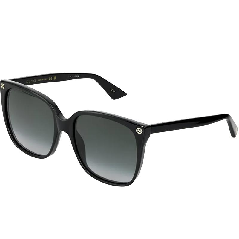【自营】Gucci/古驰时尚方形黑色大方框太阳镜GG0022S配饰