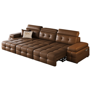 DDC可调节多功能劳伦斯电动真皮沙发床可躺可睡沙发客厅2026新款