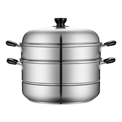 苏泊尔蒸锅家用304不锈钢蒸煮锅大容量蒸笼三层加厚电磁炉汤锅