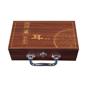 采耳工具手提箱木质收纳盒