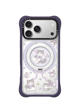 MASFEIL× 猫咪时光适用iPhone17Promax手机壳新款磁吸带支架Go4苹果17Pro保护套支点透明高级感17pm硅胶软边