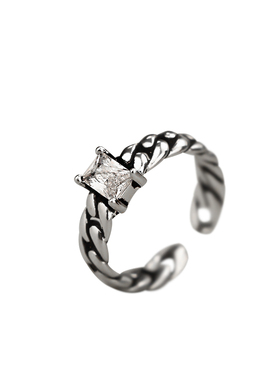 s925纯银黑色玛瑙戒指关节泰银