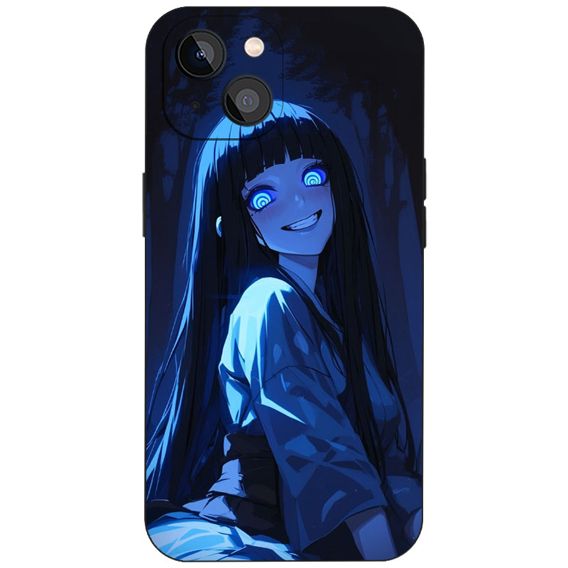 蓝调暗黑发光眼少女病娇二次元手绘手机壳磁吸磨砂硅胶软壳小众ins 酷飒高颜值诡异风学生男女全包防摔保护套
