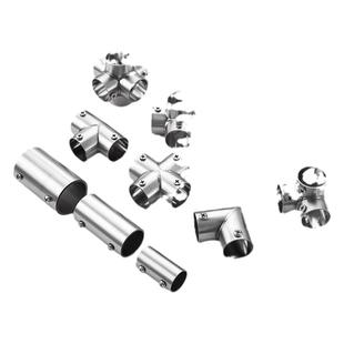 不锈钢管连接件固定件直通三通卡扣晾衣杆货架弯头延长圆管紧固件