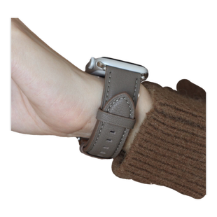 HIIIMEEX适用苹果手表表带星光色小羊皮表带适用于苹果手表带iwatch9男女款真皮腕带applewatch小众表带s8s7