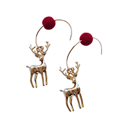 个性设计感精致立体圣诞麋鹿耳环