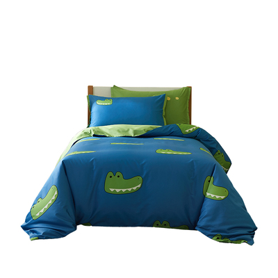 60支纯棉贡缎小鳄鱼儿童四件套