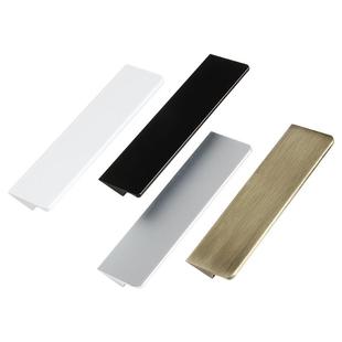 抽屉把手斜面平拉手现代简约橱柜衣柜门拉手把手铝合金柜子拉手黑