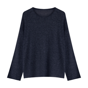 因由 微透朦胧凉感罩衫设计感慵懒风上衣宽松长袖防晒时尚T恤女