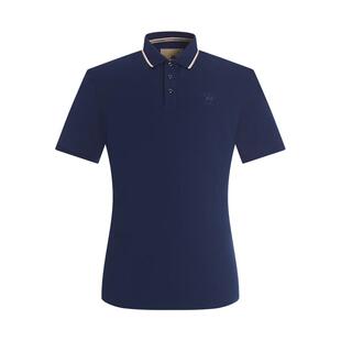 [断码清仓]雅涛高棉微弹商务休闲短袖T恤舒适马标细条纹领POLO衫