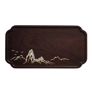 锦贝传说螺钿漆器茶盘家用实木茶具台古风托盘放茶叶杯干泡台茶海