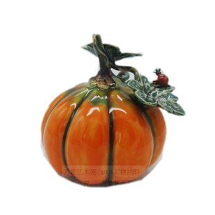 小南瓜瓢虫寓意陶瓷摆件黄金满屋水果植物客厅博古架乔迁送礼佳品