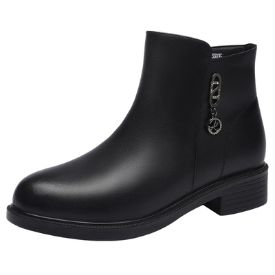 棉靴低跟靴子红蜻蜓保暖