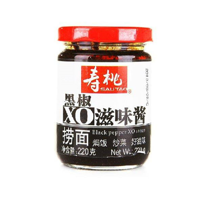 热销新品寿桃牌黑椒酱220g一瓶包邮XO滋味酱牛肉粒酱捞面焗饭炒菜