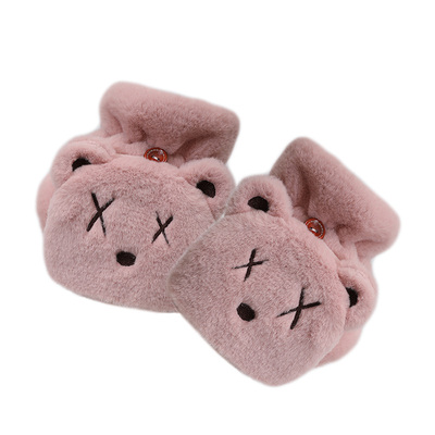 青少年男女学生加厚保暖翻盖手套