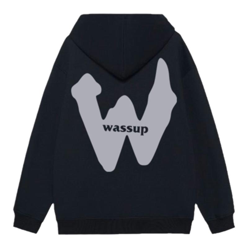 潮牌WASSUP重磅宽松连帽卫衣