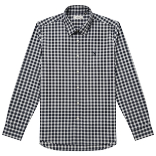 【商场同款】HAZZYS哈吉斯秋季男士休闲格纹长袖通勤衬衫潮