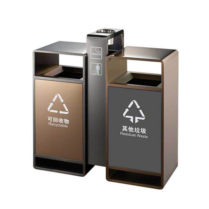 南方分类垃圾箱方形无盖果皮桶