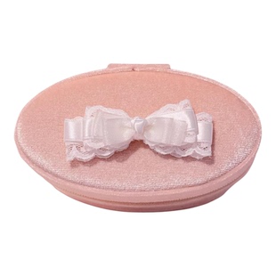 「蕾丝宝盒」精致蝴蝶结首饰盒便携式迷你饰品盒耳环戒指收纳盒女