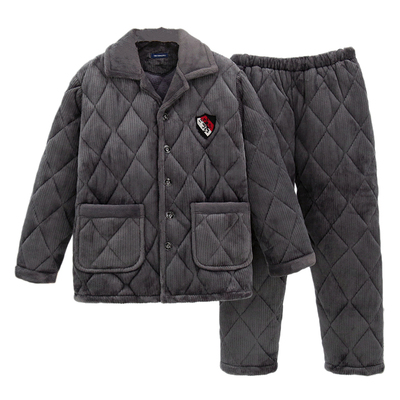 青少年超厚保暖珊瑚绒男士睡衣