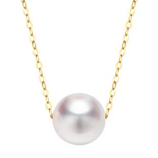 Meluxe美奈18K金路路通akoya海水珍珠项链女吊坠时尚新年礼物