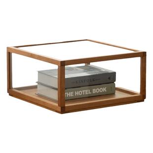 黑胡桃实木玻璃罩展示盒 手办模型古董收藏透明防尘罩商用陈列柜