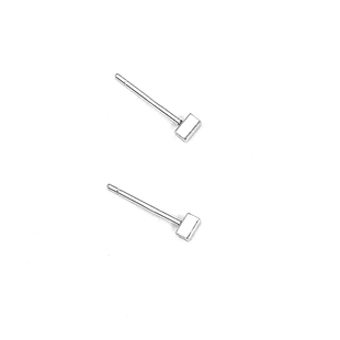 S999纯银简约长方块耳钉男单只潮痞帅嘻哈高级感冷淡风男士潮流女