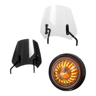 CFMOTO春风450CLC改装菊花大灯超亮日行灯7寸圆大灯前风挡