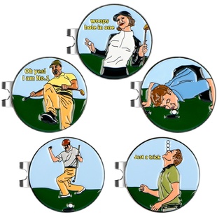 新款高尔夫帽夹 golf Mark 马克 25mm高尔夫球位标 创意图案设计